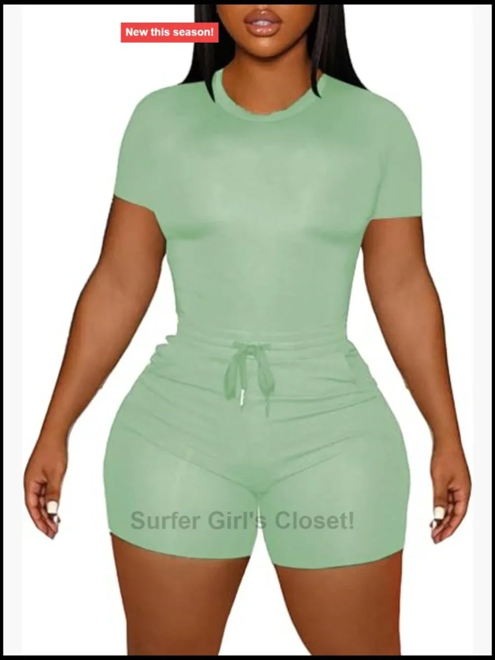 2 Piece Short Set Tracksuit Stretchy Workout Lounge Set